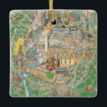 Washington DC Illustrated Ornament<br><div class="desc">A fun vintage postcard illustration of Washington DC repurposed on an ornament. You can reposition, change or personalize the back.</div>