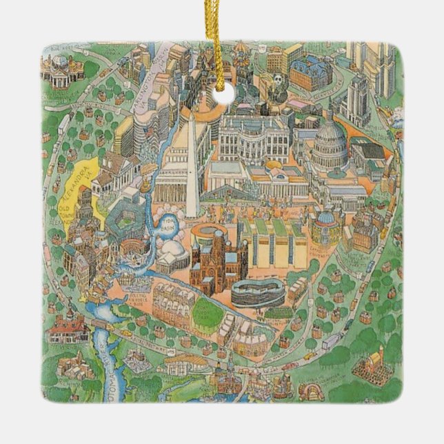 Washington DC Illustrated Ornament (Front)