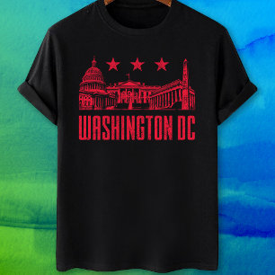 Washington dc landmarks flag  T-Shirt