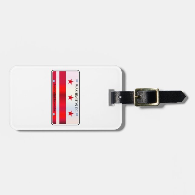 Washington DC License Plate Flag Luggage Tag (Front Horizontal)