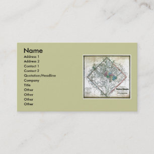 Washington DC  Map and Flag Business Card