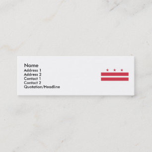Washington DC Map and Flag Mini Business Card