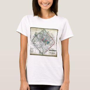 Washington DC  Map and Flag T-Shirt