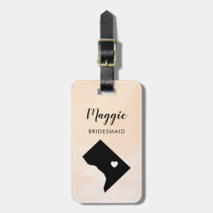 Washington DC Map Luggage Tag, Wedding Party Tag
