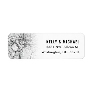Washington, DC. Map Themed   Return Label