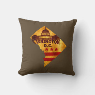 washington dc map throw pillow