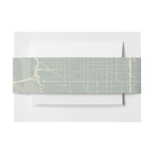 Washington DC Map Wedding Belly Band Invitation Belly Band