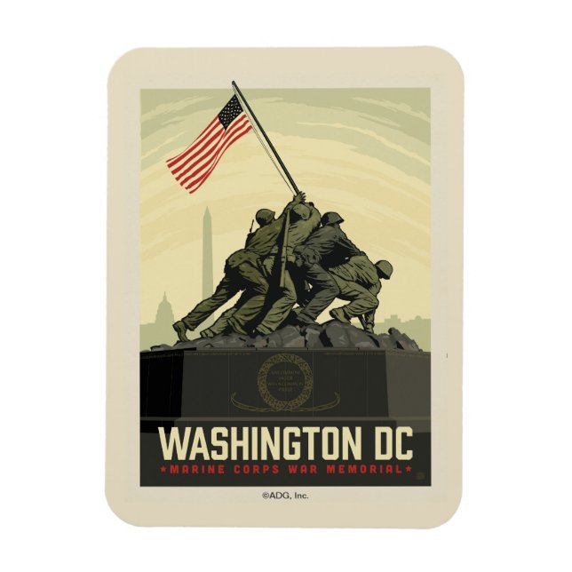 Washington, DC | Marine Corps War Memorial Magnet (Vertical)