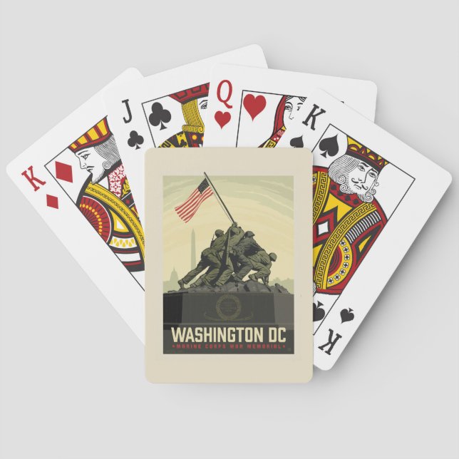 Washington, DC | Marine Corps War Memorial Playing Cards (Back)