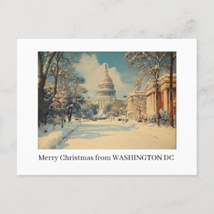 Washington DC Merry Christmas Holiday Postcard 