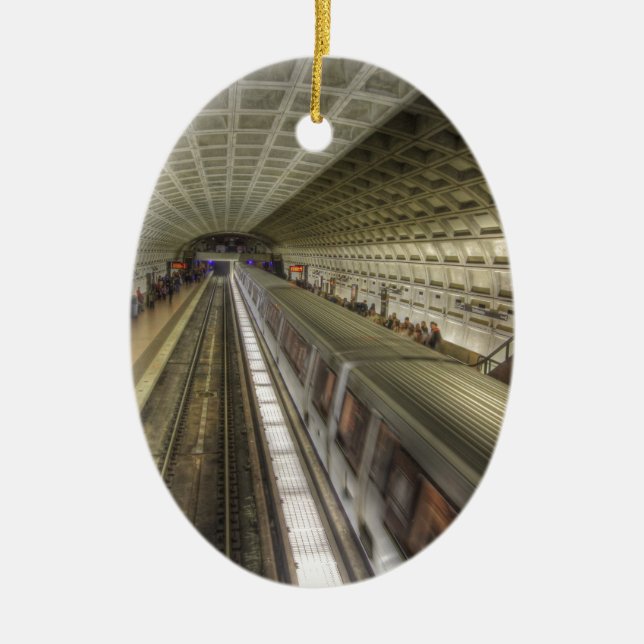 Washington DC Metro Train Station Ceramic Ornament (Front)