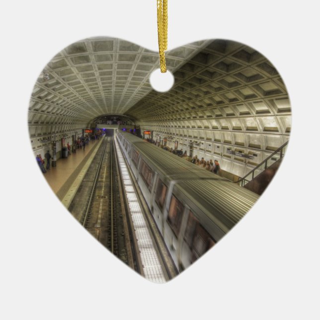 Washington DC Metro Train Station Ceramic Ornament (Front)
