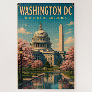 Washington DC Monuments and Capitol Skyline Jigsaw Puzzle