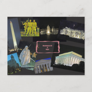 Washington DC Monuments at Night Postcard