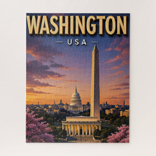 Washington DC Monuments Capitol Skyline Jigsaw Puzzle