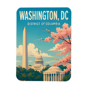 Washington DC Monuments Capitol Skyline Magnet