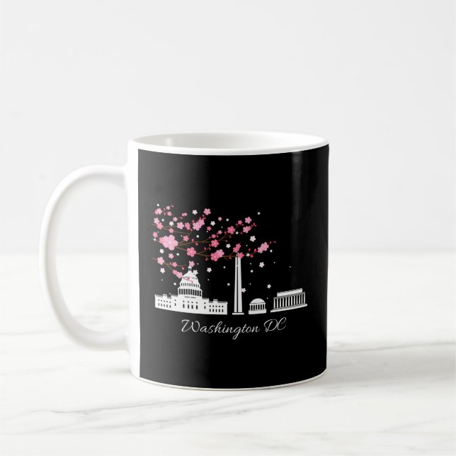Washington Dc Monuments Memorials Cherry Blossoms Coffee Mug (Left)