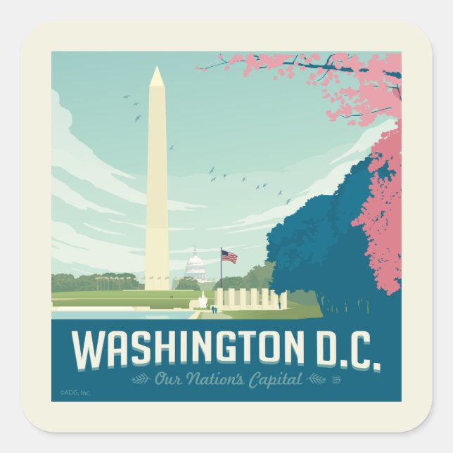 Washington DC | Our Nation's Capital Square Sticker (Front)