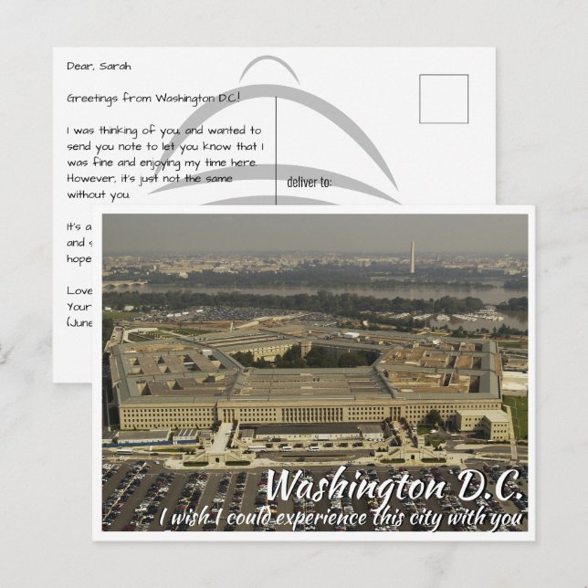 Washington DC Pentagon Postcard (Front/Back)