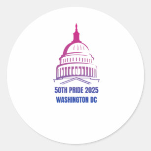Washington Dc Pride 20251 Classic Round Sticker