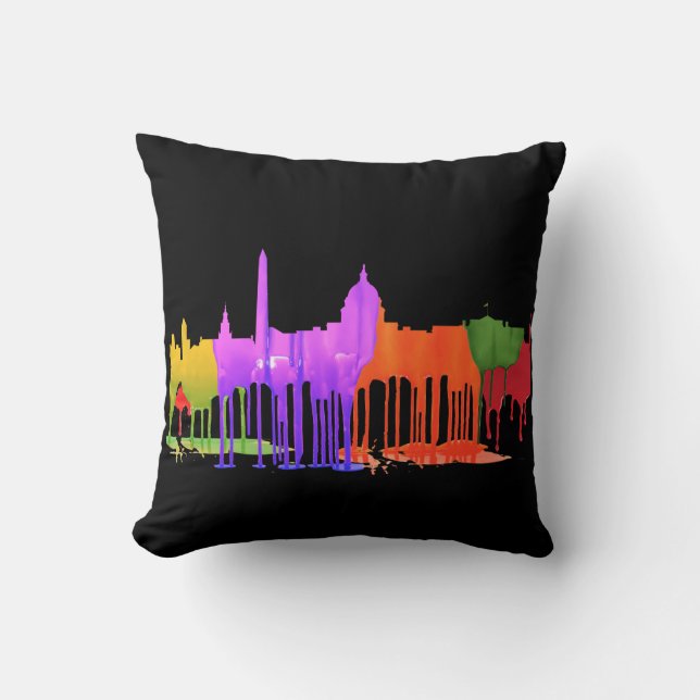 WASHINGTON DC PUDDLES - THROW PILLOW (Front)