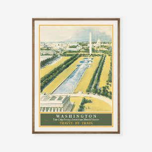 Washington DC Railroad Towards the Capitol Travel  Poster