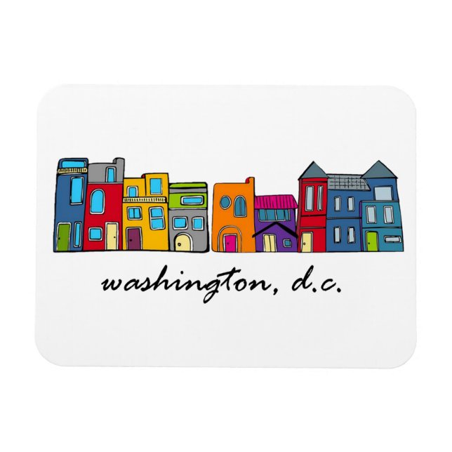 Washington DC Row House Magnet (Horizontal)