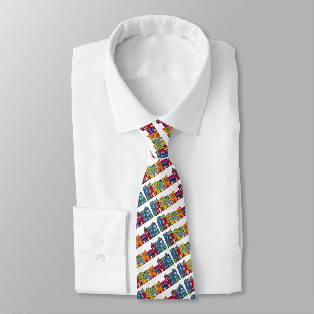 Washington DC Row House Tie (Tied)