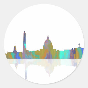 Washington, DC Skyline Classic Round Sticker