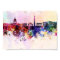 Washington DC skyline in watercolor background
