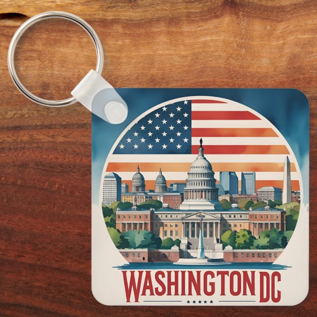 Washington DC Skyline Keychain (Front)