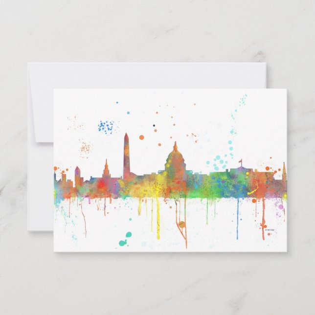 WASHINGTON DC SKYLINE MCLR - Carte invitation/répo (Devant)