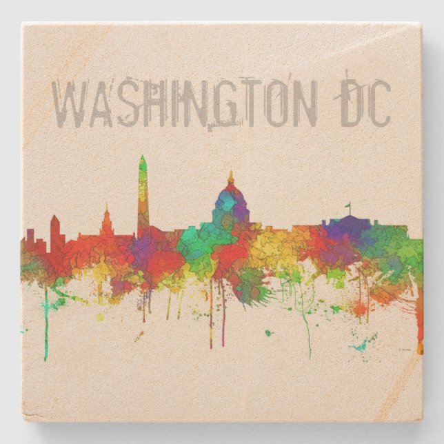 Washington DC Skyline SG Stone Coaster (Front)