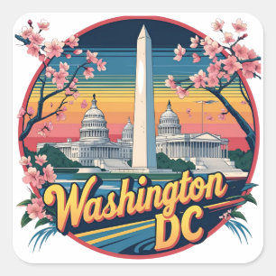 Washington DC Skyline Square Sticker