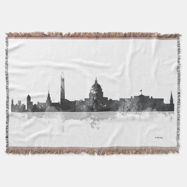 WASHINGTON DC SKYLINE THROW BLANKET (Front)