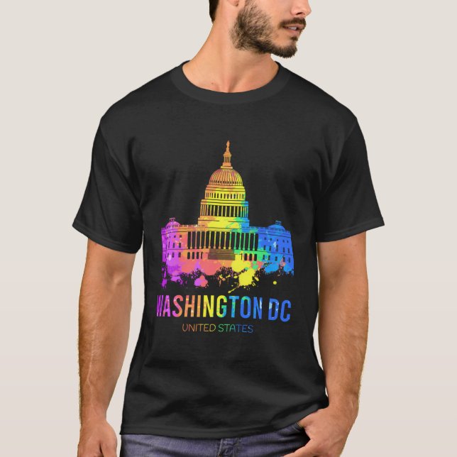 Washington Dc Skyline Watercolor Souvenirs Gifts U T-Shirt (Front)