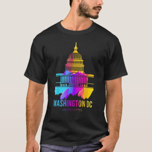 Washington DC skyline Watercolor Souvenirs US Capi T-Shirt