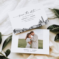 Washington DC Skyline Wedding Save the Date Card