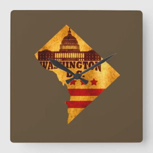 washington dc square wall clock