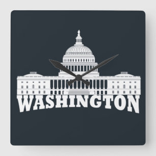washington dc square wall clock