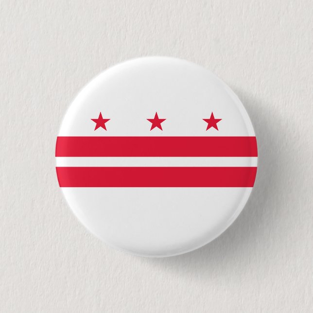 Washington DC State Flag 1 Inch Round Button (Front)