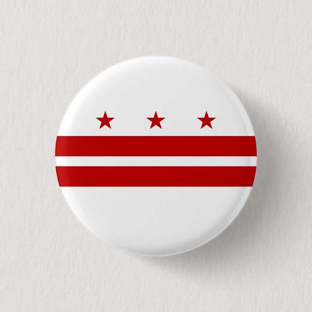 Washington DC State Flag 1 Inch Round Button (Front)