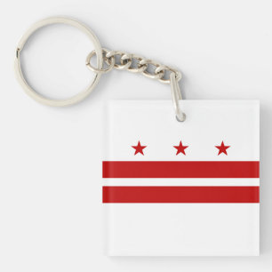 Washington DC State Flag Keychain