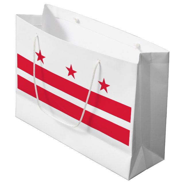 Washington DC State Flag Large Gift Bag (Front Angled)