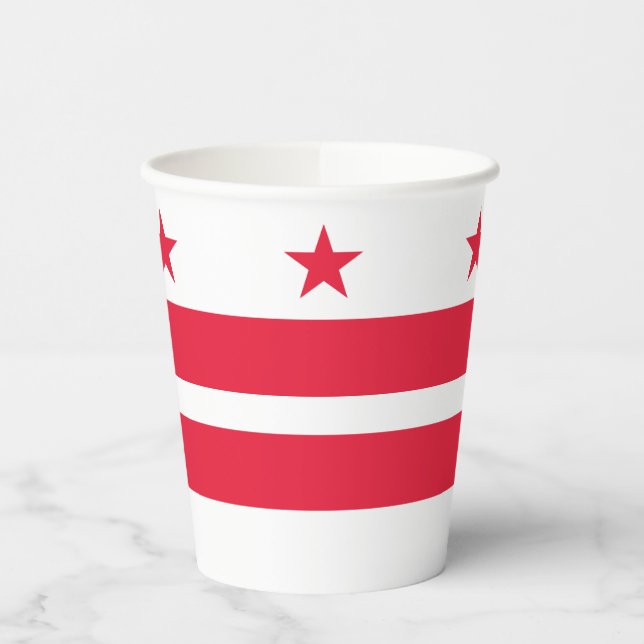 Washington DC State Flag Paper Cups (Left)