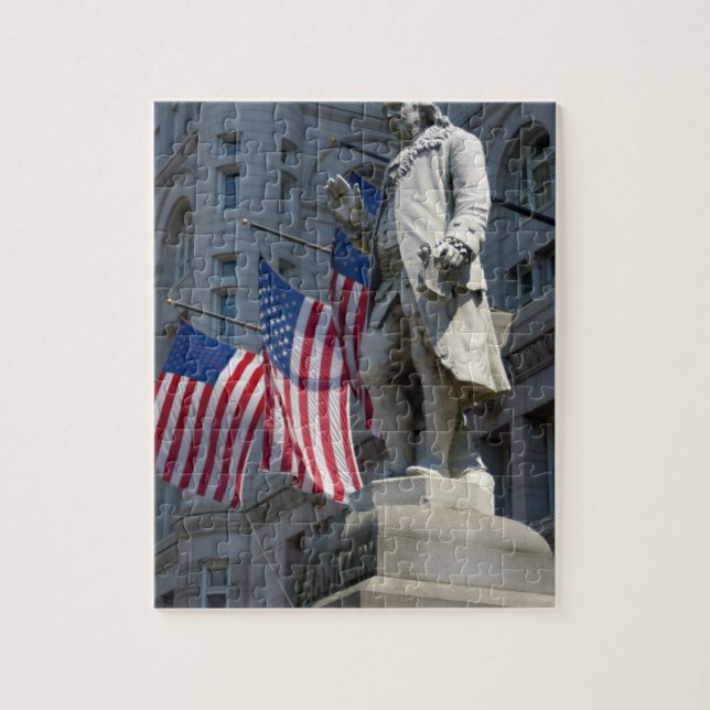 Washington, DC, statue of Benjamin Franklin Jigsaw Puzzle (Vertical)