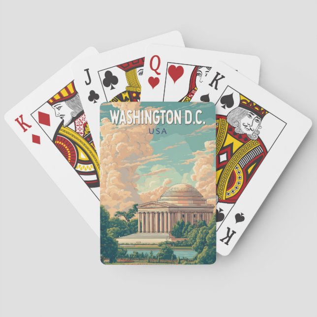 Washington DC Thomas Jefferson Memorial Travel Art Playing Cards (Back)