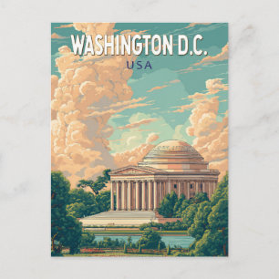 Washington DC Thomas Jefferson Memorial Travel Art Postcard