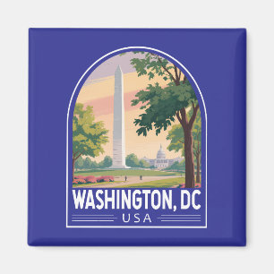 Washington DC Travel Art Emblem Magnet