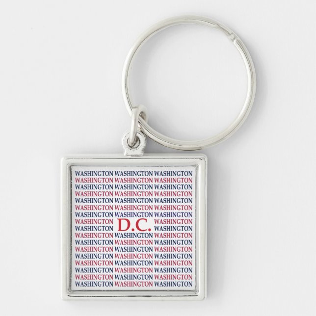 Washington DC Typography Keychain (Front)